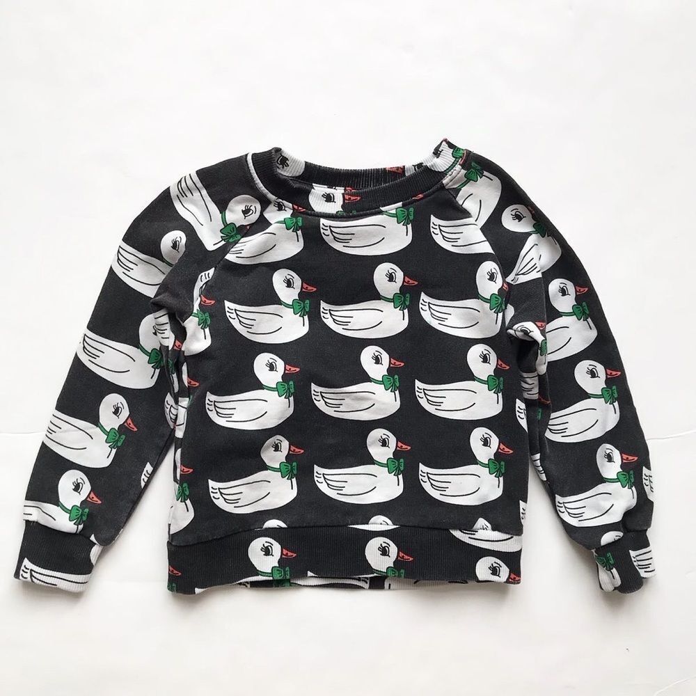 HUGO ❤️ TIKI 2Y Swan Animal print sweatshirt Quiet Luxury Minimalist Neutral